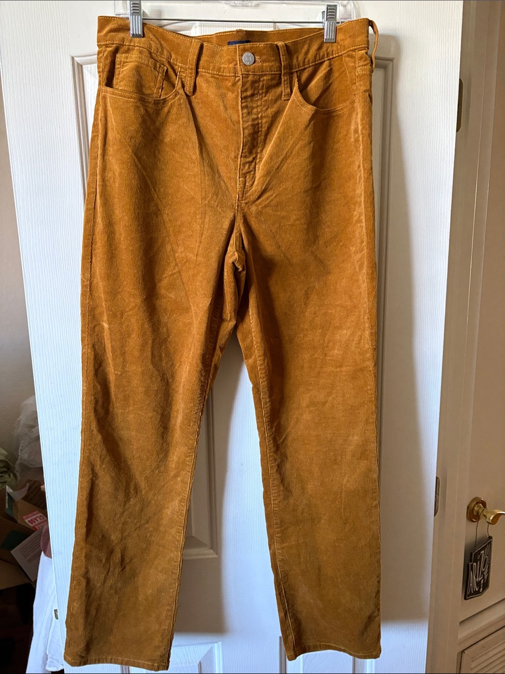 J. Crew NWOT Burnt Orange Straight Leg Corduroy Pants size 31